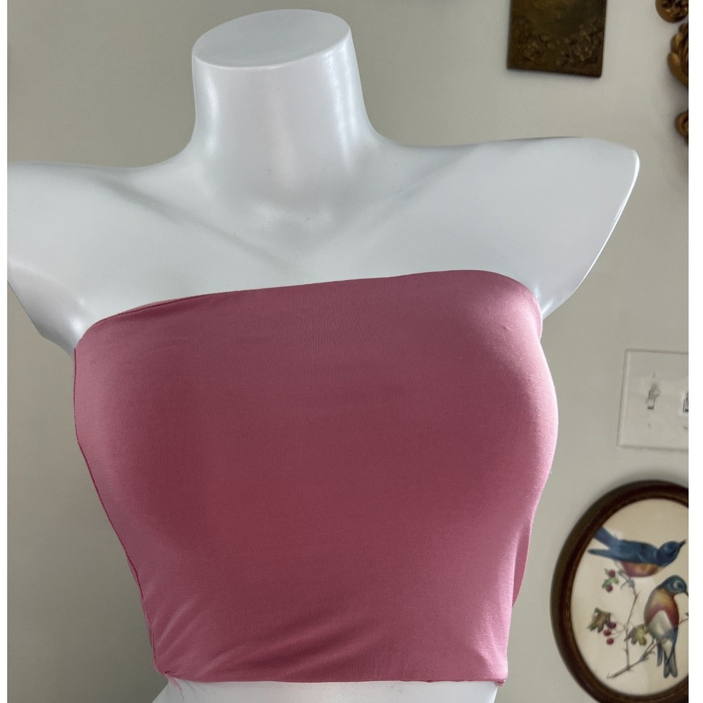 Superdown Pink Strapless Tube Crop Top Size Small